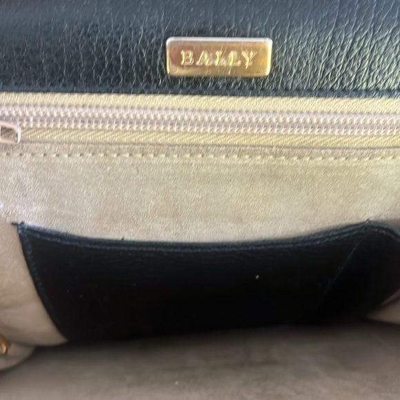 Bally Bag Black Leather Top Handle Satchel with Crossbody Strap Vintage Handbag - Picture 7 of 16